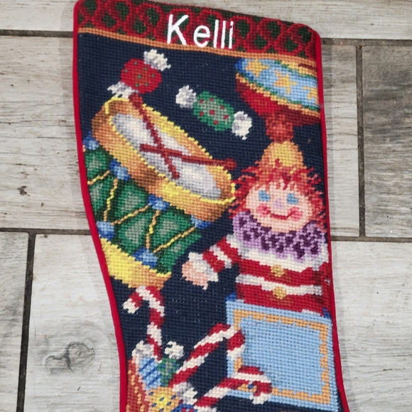 Christmas stocking needlepoint Drum Train Jack n box personalized - Picture 3 of 9